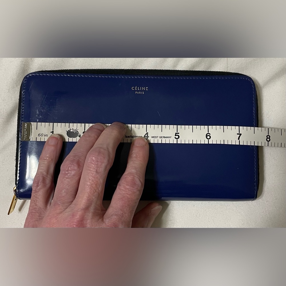 Céline Authentic Vintage Blue Zipper Long Wallet - Picture 15 of 16